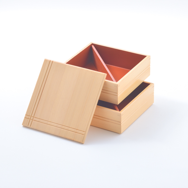 ライン入り二段重箱